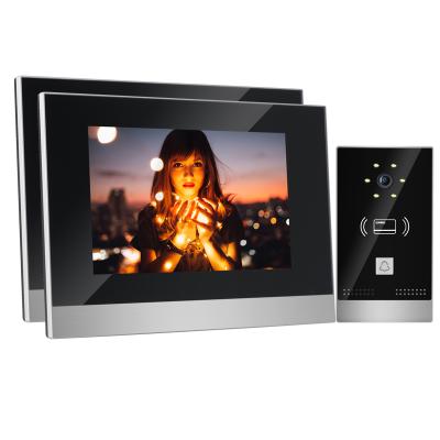 China 2 Wire Indoor Video Door Phone Intercom With 7 Inch HD Screen Monitor Night Vision Door Entry System For Villa Security for sale