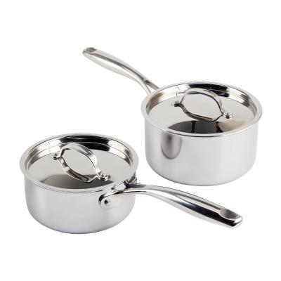 China Quality Cookware CLASSIC Professional Triple Plated Family Kitchen and Commercial Kitchen Induction Oven Safe Sauce Pot Outdoor Sauce Pans for sale