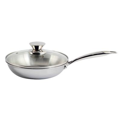 China Morden Triple Stainless Steel Deluxe Frying Pan with Lid for sale