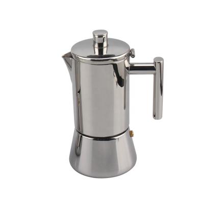 China Large Capacity Stovetop Espresso Maker Stainless Steel Coffee Maker Italian Induction-capable Mocha Pot for sale