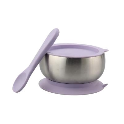 China Babies First BPA Free Toddler Kids Stainless Steel With Suction And Storage Lids Baby Food Feeding Bowls for sale