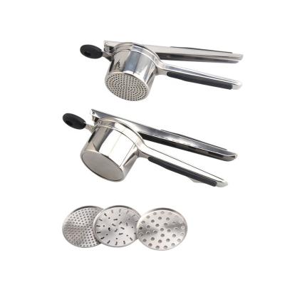 China Viable with Interchangeable 3 Disc Spaetzle Maker Press, Khuon Banh Lot, Spaetzle Noodle Maker Stainless Steel Mash Potato Masher for sale