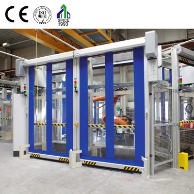 China Fast Welding Robotic Rollry Door PVC Robot Room PVC Folding Door Modern Industrial Cloth Curtain Fast Rolled Door For Food Factory for sale