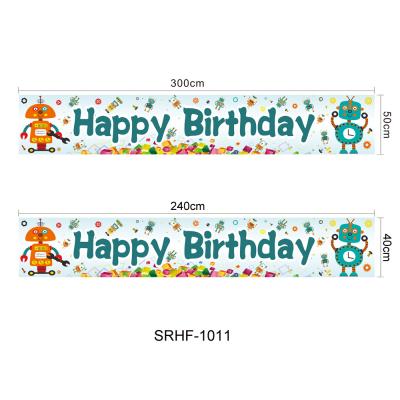 China Durable/Decorative/Set Environmental Protection Support OEM Service/Color Stability Decoration Children Backdrop Happy Birthday Banner For Party for sale