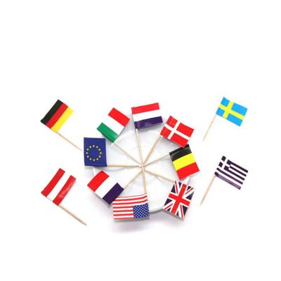 China Lightweight / Portable China Manufacturer 4 Color Custom Shape Eco - Friendly French Bamboo Toothpicks Flag for sale