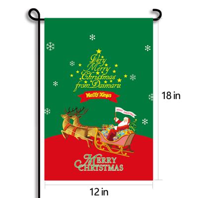 China Strong Color Fastness/Environmental Protection/Durable Washable/Custom Design Decorative Happy Christmas New Year Logo Sublimation Christmas Garden Flag for sale