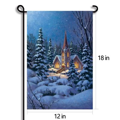 China Strong Color Fastness/Environmental Protection Durable//Washable Garden Flag Winter Series American Preferential Double 30X45cm Double Sided Digital Printed Winter Garden Flag for sale