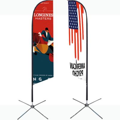 China Lightweight / Portable Easy Installation Polyester Digital Printing Feather Advertising Beach Flag Beach for sale