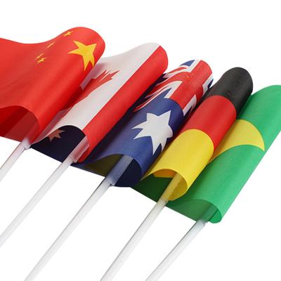 China Color fastness/Environmental protection durable/Decorative//Manufacturer Digital Printing Cheap Hot Selling Custom Hand Held Waving Flag For Outdoor for sale