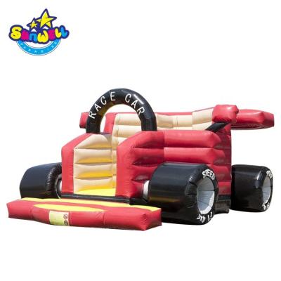 China Park/playground/school/commercial car rental/festival/home yard race train inflatable bouncer, car design bouncer castle for advertising for sale