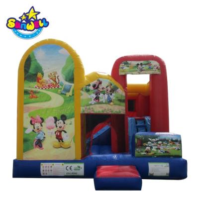 China Park/playground/school/rental/festival/home yard Mickey Mouse Inflatable Bouncer, inflatable combo moonwalk with many themes for sale