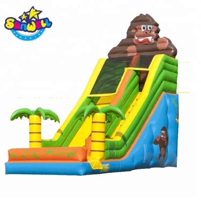 China Park/playground/school/rental hot inflatable slide/festival/home giant yard monkey palmtree noise kids fun for sale