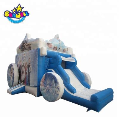 China Park/Playground/School/Rental/Festival/Home Yard Commercial Giant Car Train Inflatable Bouncer Bus Inflatable Slide for sale