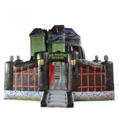 China Park/Playground/School/Rental/Festival/Home Yard Halloween Spectrum Haunted House Inflatable Slide Large Inflatable Slide For Sale for sale