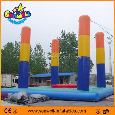 China Park/Playground/School/Rental/Festival/Home Yard Exciting 4 Pillar Inflatable Bungee/Trampoline/Inflatable Bungee Bungee Jumping For Kids for sale