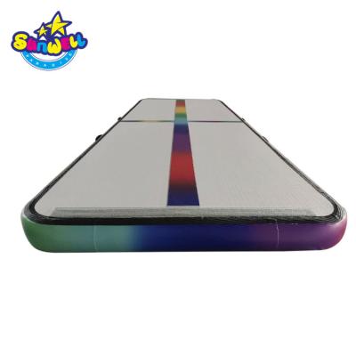 China 3m 4m 5m 6m 8m 9m 10m 12m Safe Inflatable Rainbow Rolling Mat Gymnastics Mat Floor Factory for sale