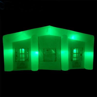 China 210D Oxford Cloth Outdoor LED Lights Big Marquee Tent Inflatable Cube Camping Tent for sale