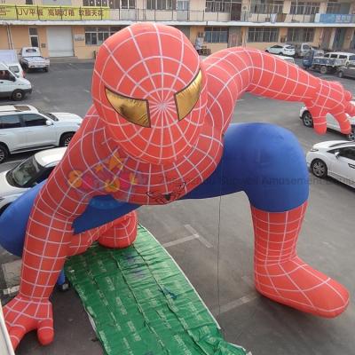 China 210D oxford fabric 5m high inflatable spiderman model Outdoor inflatable model decorative superman for advertising for sale