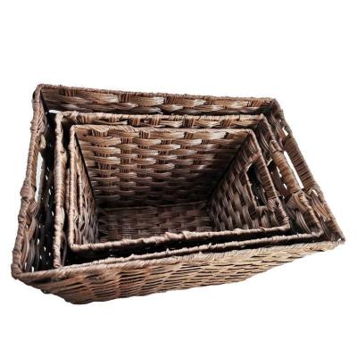 China Wholesale Minimalist Exquisite Multifunctional Round Woven Picnic Rattan Bamboo Basket for sale