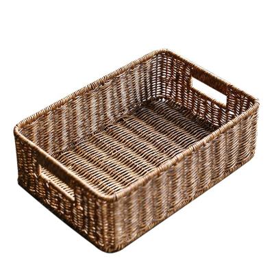 China The minimalist storage basket rattan open storage basket cube baskets bins for sale