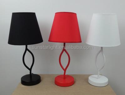 China European Fabric Shade Simple Designs Colorful Mini Basic Table Lamp / Light Bedside Lamp for sale