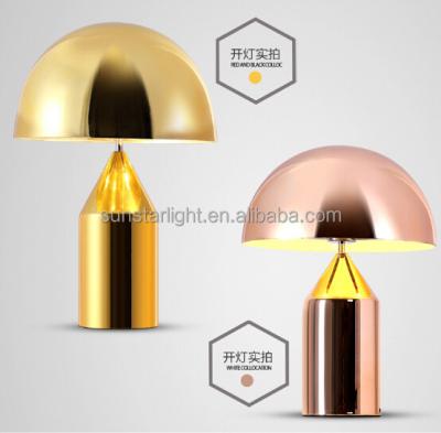 China European Copper and Gold Mushroom Shape Metal Table Lamp for Kid's Reading and Writing for sale