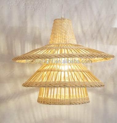 China Home Decorative Handmade Wooden Bamboo Pendant Light / Modern Lamp Chandelier for sale