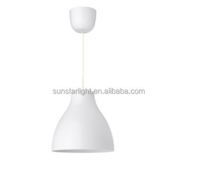 China Modern Plastic Shade Lamps Pendant Lights Home Industrial White Pendant Lights for sale