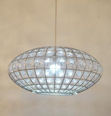 China Home Chrome Metal Chandelier Frames Clear Crystal Beads Modern Pendant Lamp / Light for sale