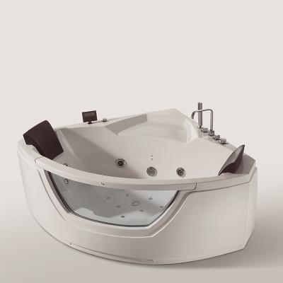 China China Eco-friendly Material Supplier Acrylic Whirlpool And Air Massage Bathtub With Transparent Tempered Glass For Bathroom for sale