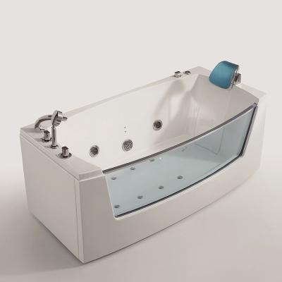 China New Design Modern Indoor Corner Whirlpool Bathtub Acrylic Massage Bathtubs With Pillow for sale