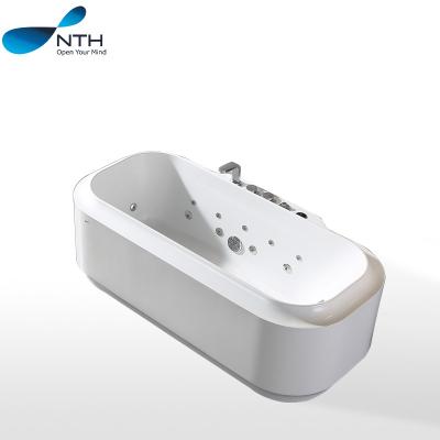 China New Design 1.7 Elegant Hand Shower Waterfall Acrylic Bathtubs Massage Adult Hot Elegant Hidden Hydraulic Bathtub for sale