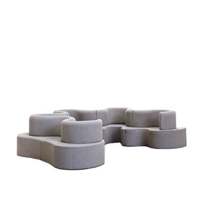 China Modern Curved Modern S Shape Hotel Lobby Living Room Furniture Living Room Creative Sofa for sale