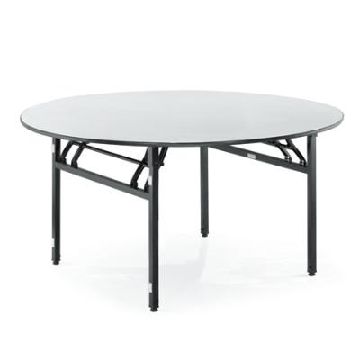 China Basic Cleaning Wholesale Customized Round Padded PVC Plywood Top Hotel Banquet Folding Restaurant Table for sale