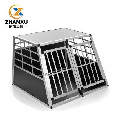 China Breathable Economic Pet Car Travel Cage Aluminum Foldable Dog Cage Travel Settlements for sale