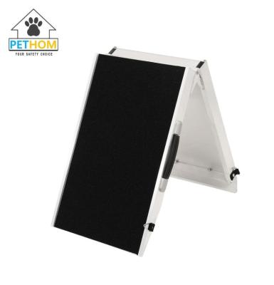 China Durable Aluminum Folding Pet Ramp Cats Dogs Stairs Ladder Bifold Travel ZX122B for sale