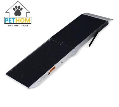 China Durable Portable Aluminum Folding Dog Ramp Truck Suv Van Car Light Weight 7ft for sale