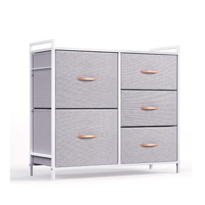 China Foldable Storage Rack With 5-Drawer Fabric Dresser for sale