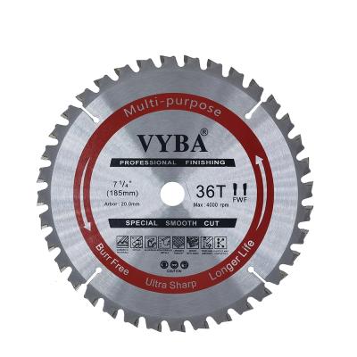 China Steel Cutting 185mm 36T Multi Purpose Circular Wood Cutting Saw Blades for sale