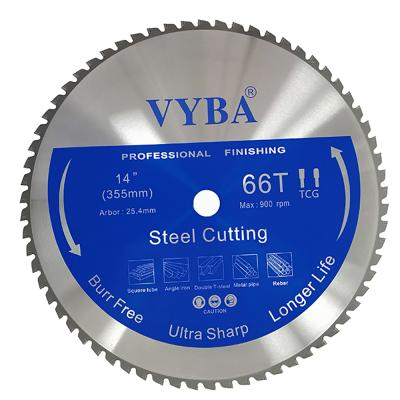 China Steel Cutting 355mm 66T HSS Circular Saw Blade For Steel And Metal Cutting for sale