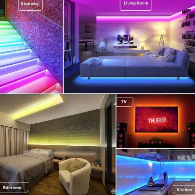 China diy home flexible rgb 5050 led strip lights waterproof led light strip with 44key remote controller for sale