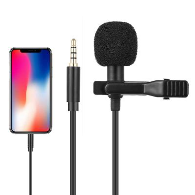 China Professional Conference Microphone Portable Lavalier 3.5mm Cable Clip On Microphone Lapel Clip Lavalier Microphone For Phone Mini Microphone for sale