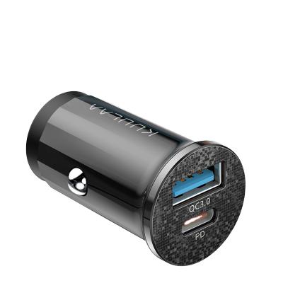 China 48W KUULAA factory direct sale custom high power 48W QC 3.0 PD high fast charging type C Mini Dual Usb Car Charger QC3.0 for sale