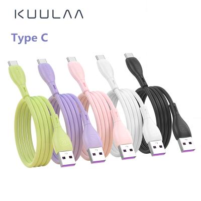 China 3A Silicon KUULAA Liquid Soft Charger Usb Fast Type Macarons Colorful High Quality Goods Colorful Macarons Genuine C Charging Cable For Smartphone for sale