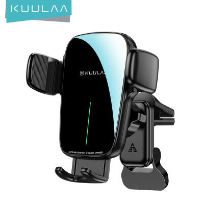 China 4.5-6.7inch KUULAA Qi 15WWireless Car Phone Charger Simple Fast Wireless Auto Sensor Holder Wireless Car Phone Charger For Car for sale