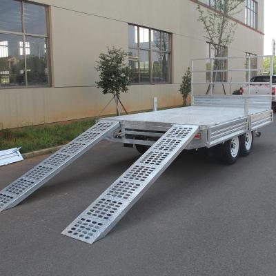 China Car Trailer 12x7 14x7 Flat Bed Flat Top Truck Farm Service Trailer for sale