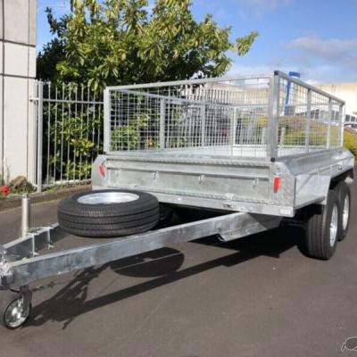 China New 10x5 Axle Box Utility Trailer 900mm full welded car trailer tandem cage galvanized trailer for sale for sale