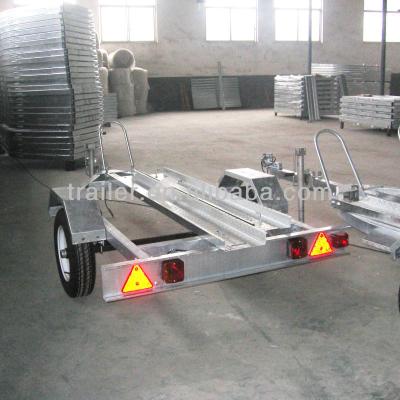 China Other Trailers Hot Dip Galvanized Motorcycle Trailer 1 Rail for sale