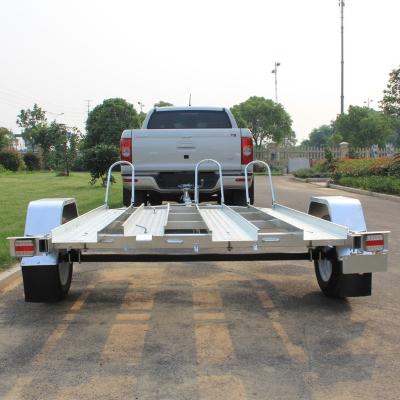 China Car Trailer Small Hot Dip Galvanized 3 Motorcycle Motorbike Trailer for sale