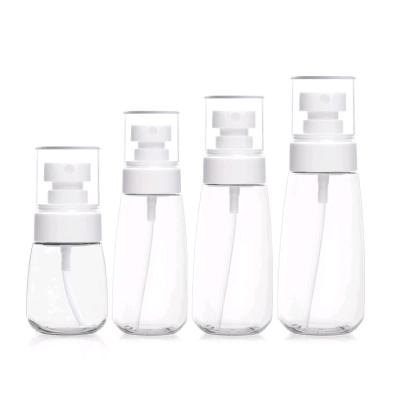 China Excellent 30ml 60ml 100ml Cosmetic Plastic High Pressure Continuous Mist Spray Bottle Face Travel Cosmetics Slotted Bottle for sale